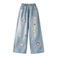 thumbnail image 3 of mgoYE Girls Jeans Size 13 Kids Cute Denim Pants Back to School Clothes Preppy Tween Clothes, 3 of 9