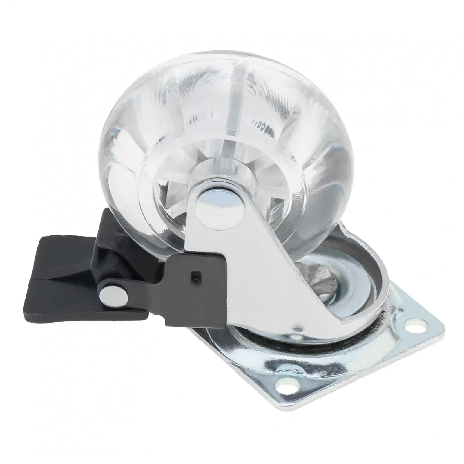 4Pcs 2/3 Inch Caster Pu Transparent Universal Crystal Wheel No Noise Small Cart Industrial Wheel Office Chair Casters Tool ,Reliable