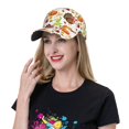 thumbnail image 6 of Kdxio Unisex Thanksgiving Turkey Pattern Baseball Cap Unisex Washed Classic Adjustable Hat, 6 of 7