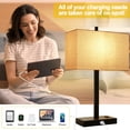 thumbnail image 4 of Set of 2 Touch Table Lamps,3 Way Dimmable with USB Ports, 4 of 5