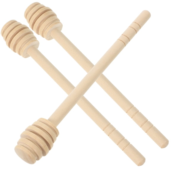 3 Pcs Honey Stirrer Syrup Comb Wand Jam Dipper Wood Milk Coffee Stirers Wooden