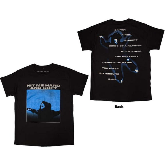 Billie Eilish Unisex T-Shirt: Hit Me Hard And Soft Tracklist (Back Print) (Small)