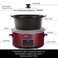 thumbnail image 5 of 8qt Large Programmable Slow Cooker with Removable Crock for Family Dinner, Dishwasher Safe - Red, 5 of 6