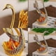 thumbnail image 5 of 6-Piece Swan-Shaped Coffee Spoons Set with Holder, Vintage Gold Dessert Teaspoons Cutlery with Stand, 5 of 5