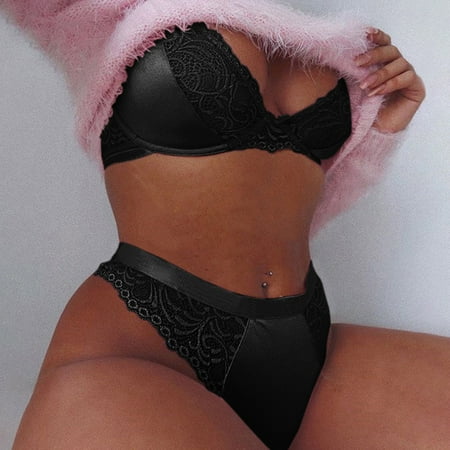 

Kiplyki Wholesale Women Sexy Lingerie Lace Flowers Push Up Top Bra Pants Underwear Set Sleepwear