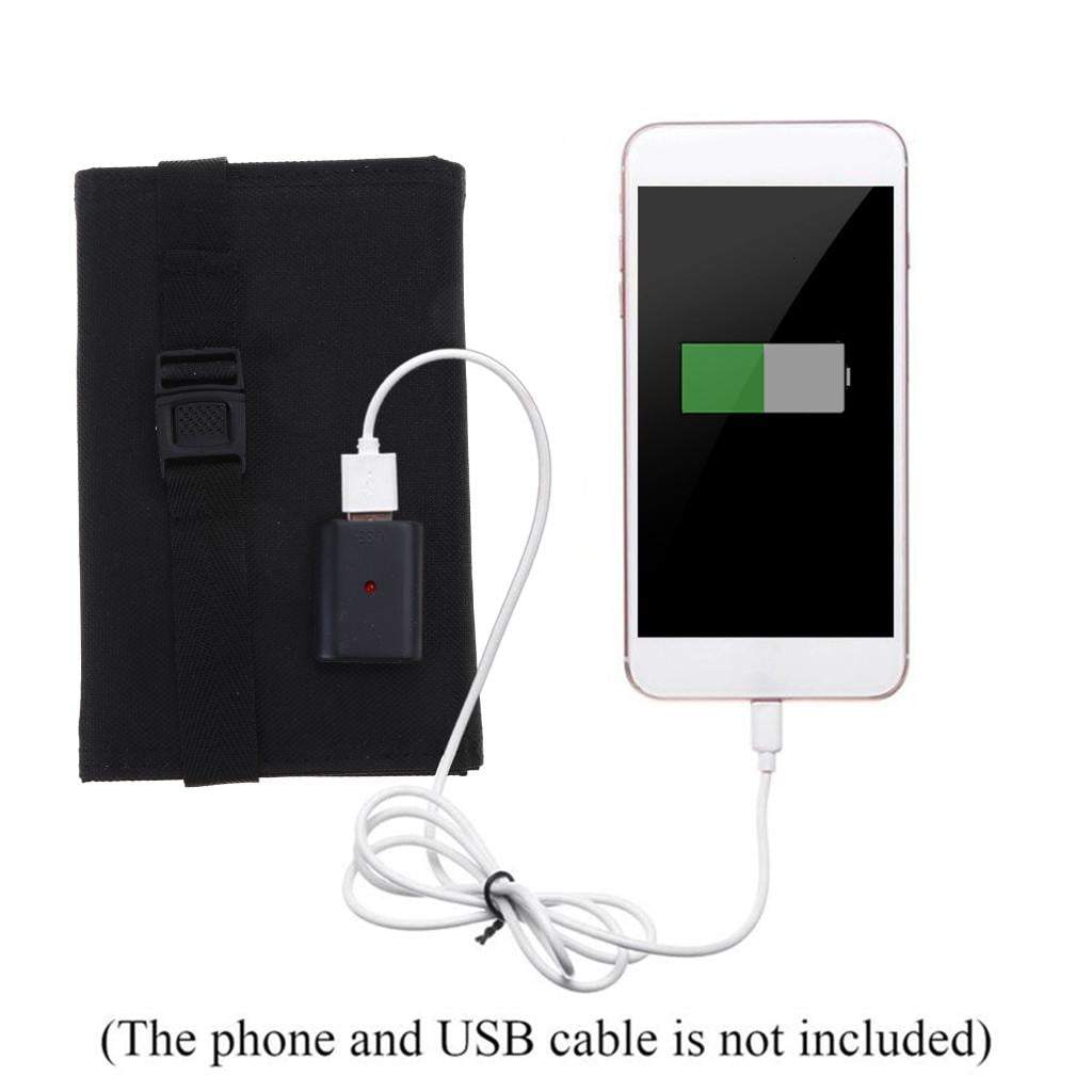 Oasiva 8W Foldable Solar Panel 5V Portable Battery Charger USB Port Outdoor Waterproof Power Bank for Phone PC Car RV Boat