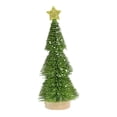 thumbnail image 1 of Mini árbol de Navidad artificial con nieve de 25 cm con base de madera, decoración navideña para mesa, fiestas, Año Nuevo y Navidad. Verde, 1 of 8