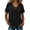 #0166-Black, variant on Women's Chic V Neck Tops Boxy Short Sleeve Summer Lightweight Tunics Blouse Holiday Vacation Clothing