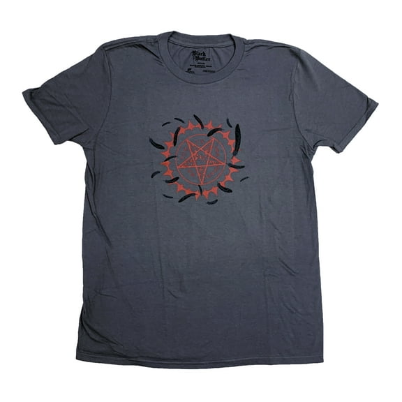 Black Butler Curse Symbol and Feathers Anime Adult T-Shirt L