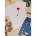 thumbnail image 3 of Love Balloon Heart Lettering  T-Shirt Women -Image by Shutterstock, Female 3X-Large, 3 of 4