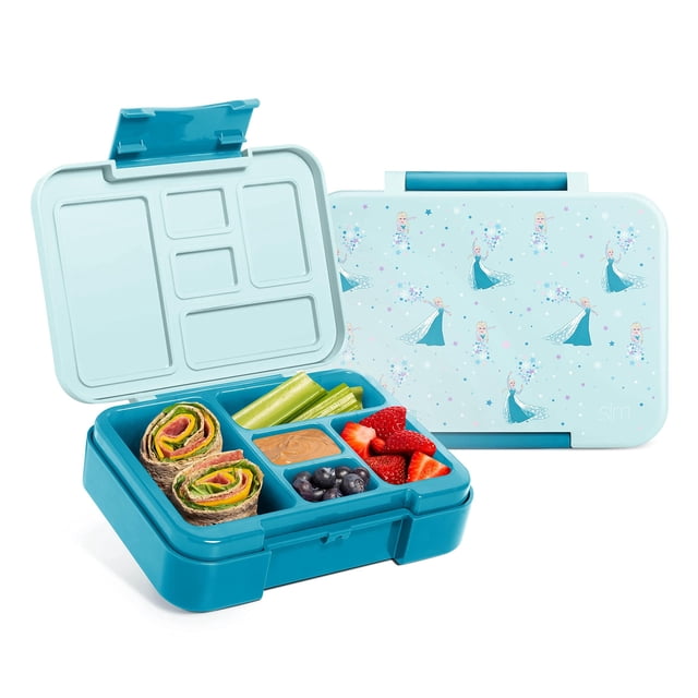 Lonchera tipo bento sencilla y moderna con diseño de copo de nieve de Elsa, de Frozen, de Disney