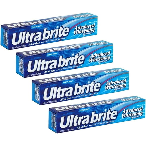 Ultra brite Advanced Whitening Toothpaste Clean Mint 6 oz (Pack of 4)