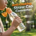 thumbnail image 4 of Universal Water Bottle Straw Cap, Spout Adapter for Most Bottles, Portable Bpa Free Fold Top Lid, Easy Clean, Car Cup Holder Friendly, On-The-Go Hydration, 1 Straw Cap, 4 of 9