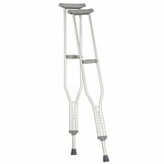 Carex Pushbutton Lightweight Aluminum Underarm Crutches, Youth, Silver, 250 lb Weight Capacity, Pair