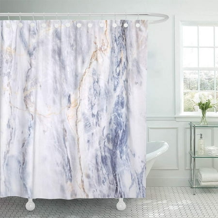 Bsdhome Blue Gold Gray Light Marble, Light Blue And Gold Shower Curtain