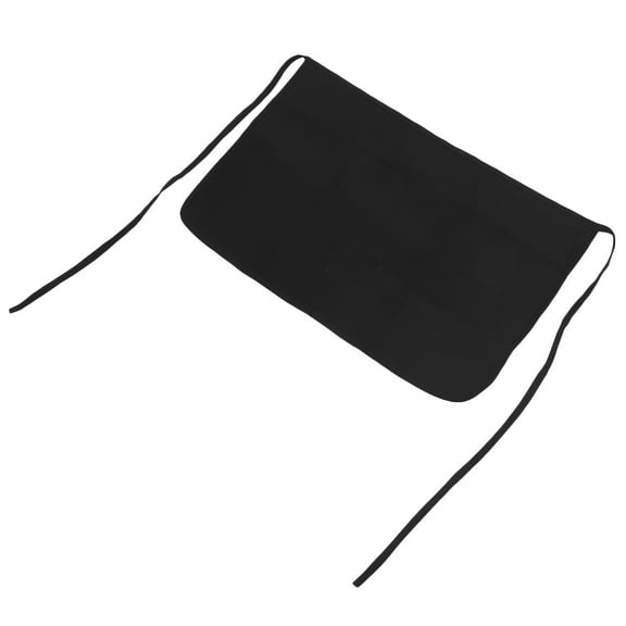 Masteelf Black Polyester Unisex Chef Waist apron with Pockets for Kitchen Use Lightweight Durable Adjustable