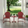 thumbnail image 4 of Crosley Furniture Tulipe Ensemble de Conversation pour Patio en Métal Rond de 22 Pouces, 3 Pcs, Rouge, 4 of 7