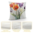 thumbnail image 4 of Fenyluxe Flowers Pillow Covers Short Plush Indoor Outdoor Pillow Case Square Design Breathable Easy to Change 1PC 20x20in, 4 of 5