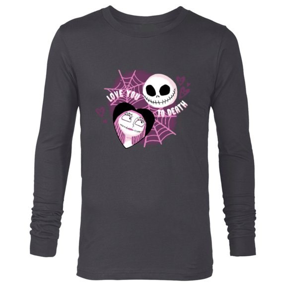 Disney The Nightmare Before Christmas Love You To Death - Long Sleeve T-Shirt for Men - Customized-Charcoal Heather