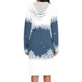 thumbnail image 4 of Pisexur Robes de Noël pour Femmes Mode Noël Lunettes de Vin Rouges Flocon de Neige Imprimé Robes de Vacances Décontractées Manches Longues Col en V Robe Sweat à Capuche Longueur Genou Robe de Soirée avec Poches, 4 of 6