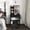 Black, variant on Modern Small Vanity Desk with 3-Color LED Lighting, 3 Drawers and Open Storage Shelves for Bedroom, Antique Brown