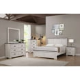 thumbnail image 4 of Antique White & Brown Farmhouse Rustic Queen Size Panel Bedroom Bed Furniture, 4 of 5