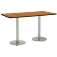thumbnail image 3 of KFI Studios Mode 3.5' x 8' Bistro Table, Medium Oak, Silver, 3 of 3