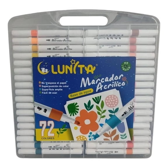 Lunita Marcadores Acrílicos, Set De 72 Colores, Multiusos