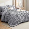 thumbnail image 1 of Juego de ropa de cama Bedsure, tamaño completo, 7 piezas, gris con edredón, 1 of 9