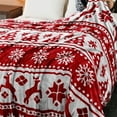 thumbnail image 5 of KOYPTL Christmas Throw Blanket-Red White,Coral Fleece Fair Isle Themed Shawl Blankets for Sofa Bed Chair Lounging Office Holiday Winter Home Decoration,Soft Festive Cover Nap Rug Gift for Kids Adults, 5 of 6