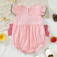 thumbnail image 7 of Sopiago Smocked Baby Girl Bubble Romper Sleeveless Ruffle Linen Baby Girl Bodysuit Cherry Fruit Summer Outfit (Red,6-12 Months), 7 of 7