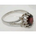 thumbnail image 5 of LBG British Made 10k White Gold Natural Garnet Womens Engagement Ring - 33 size options - Size 7, 5 of 7