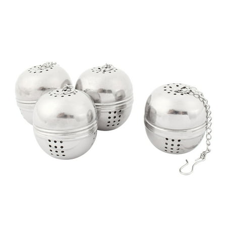 Home Stainless Steel Egg Shaped Seasoning Tea Leaf Strainer Infuser 4cm Dia 5pcs
