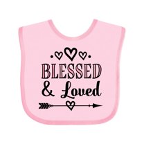 Inktastic Blessed and Loved Baby Girl Girls Baby Bib