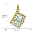 thumbnail image 2 of 14k Gold 3-d Ecclesiastes Book With Moveable Pages and Butterfly Angel Wings Cover Charm 22mm long Pendant Necklace for, 2 of 2