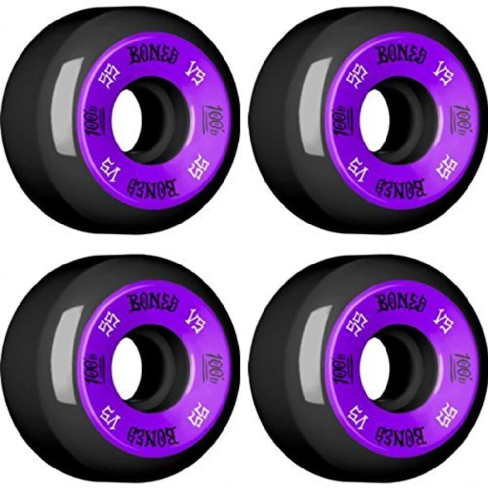 Bones Wheels Skateboard R/äder 100s 100A 55mm Black//Purple
