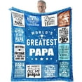 thumbnail image 1 of LHSHID Papa Blanket Gifts for Papa on Fathers Day from Grandkids World''s Greatest Papa Soft Throw Blanket Christmas Birthday Present for Papa 40x50in, 1 of 5
