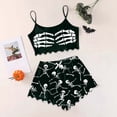 thumbnail image 2 of SJLDQY Halloween Women'S Pajamas Sets Sleeveless Pajama Tops Shorts Hallowmas Skeleton 2Pcs Pjs Sets Lightweight Soft Loungewear Homewear Outfits, 2 of 5