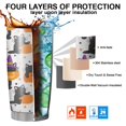 thumbnail image 7 of 20oz Tumblers Halloween Black Cats with Pumpkins and Witch Hats Stainless Steel Vacuum Insulated Double Wall Travel Tumbler Cups Mug with Lid and Straw,Cleaning Brush for Cold & Hot Drinks, 7 of 7