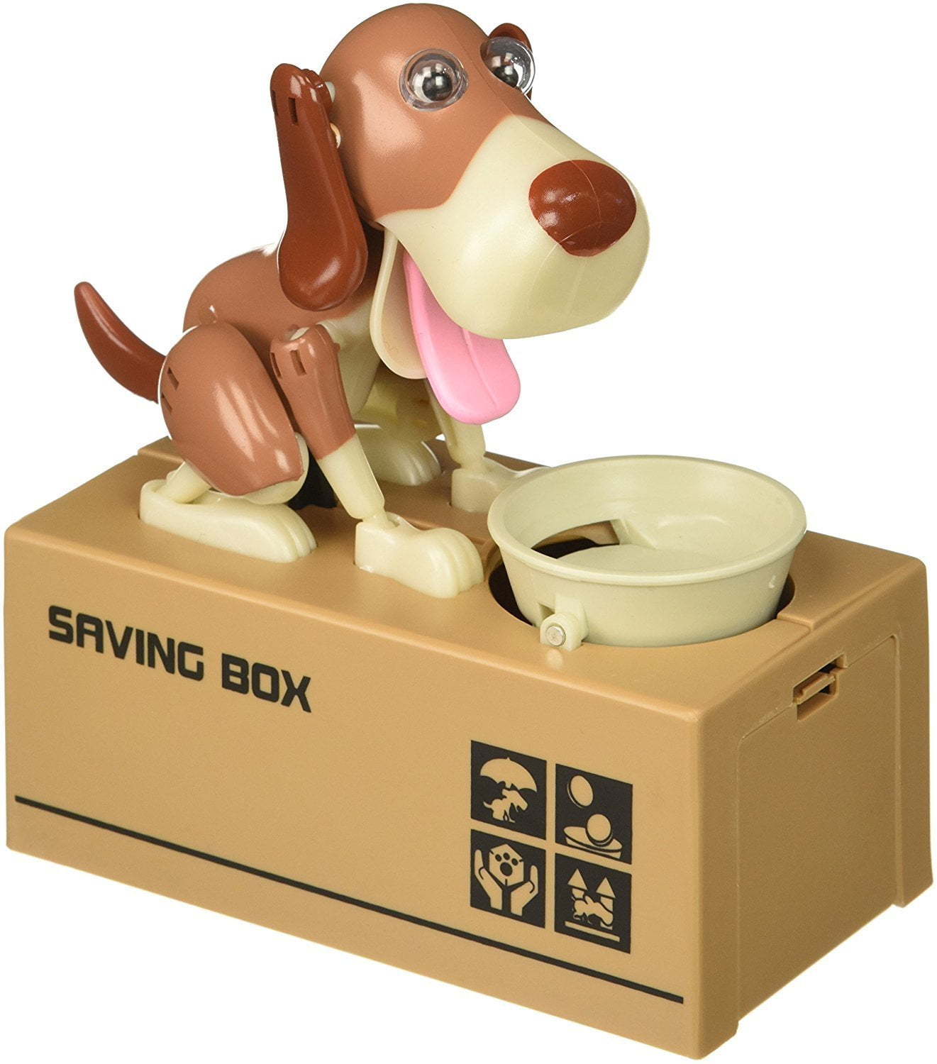 XXXXX Dog Money Box Baby Toy Banks, White/Brown