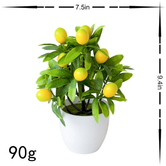 QYXQPYO Fake Plant Potted Artificial Lemon Tree Artificial Potted Plants Fake Bonsai Lemon Tree Faux Potted for Office Table Bathroom Shop Party
