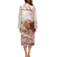 thumbnail image 2 of Yuyamidu Womens Zipper Robe Highland Cow Bathrobe Pink Flower Sleepwear Gown Lightweight Long Sleeve Robes for Women Plus Size 3XL Ladies Long Night Gowns, 2 of 7