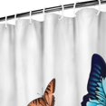 thumbnail image 3 of White Butterfly Flower Field Pattern Shower Curtain 84"x72" ,Bathroom Decorative Shower Curtains Set with 12 Hooks,Modern Waterproof Washable Shower Curtain, 3 of 6