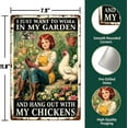 thumbnail image 4 of Garden Metal Signs-I Just Want to Work in My Garden and Hang Out with My Chickens Tin Sign, Retro Rustic Outside Poster Sign Gardening Lover Gifts Fence Decoration Wall Art Decor 8x12inch, 4 of 14