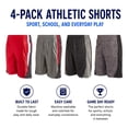thumbnail image 7 of Boys’ Active Shorts – 4 Pack Athletic Performance Gym Shorts (8-18), 7 of 7