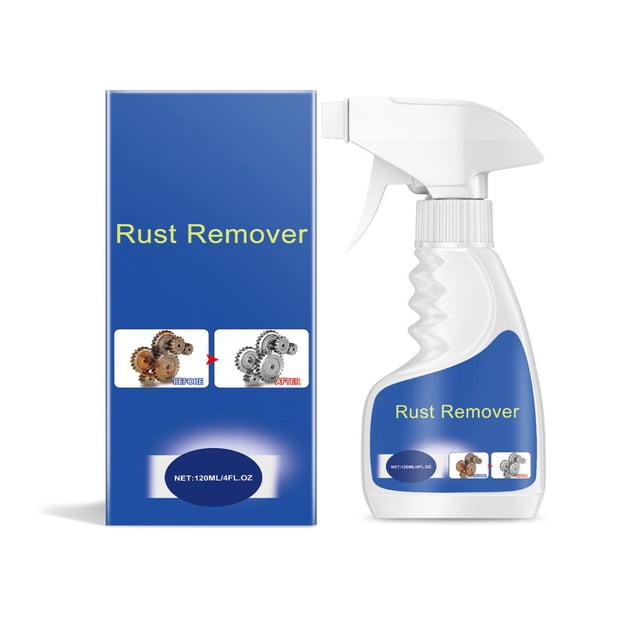 Rust Remover Spray for Metal Surfaces - Fast Acting Penetrating Formula, Safe on Steel Iron Rebars & Hardware, Industrial Strength, 120ml