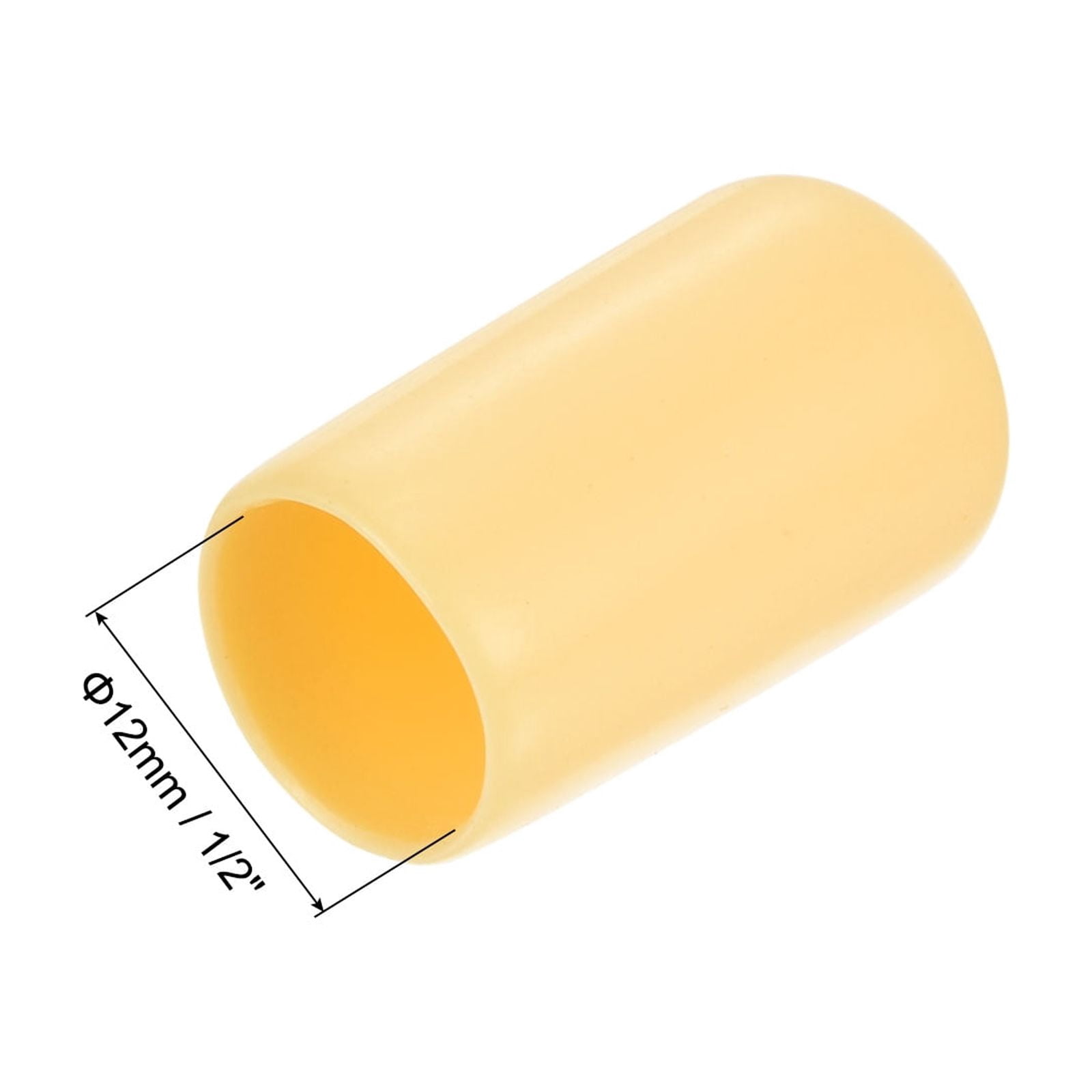Uxcell 20pcs Round Rubber End Caps 0.47" Beige Vinyl Cover Screw Thread Protectors