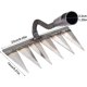 thumbnail image 4 of Rastrillo - Rastrillos manuales de metal para jardinería, desmalezado - Rastrillo de púas de metal resistente, desmalezado, desmalezado, rastrillo de área, roca, grava, rastrillo cultivador, 4 of 5