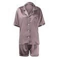 thumbnail image 3 of iopqo pajamas for women womens silk satin pajamas set two-piece sleepwear loungewear button-down setswomens pajama sets lounge sets for women 2 piece QD XXL, 3 of 5