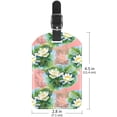 thumbnail image 6 of Square 2Pack PU Leather White Water Lily Flowers Cruise Luggage Tag with Privacy Cover and Name ID Tag for Travel Handbags Backpacks Luggage Tags, 6 of 6